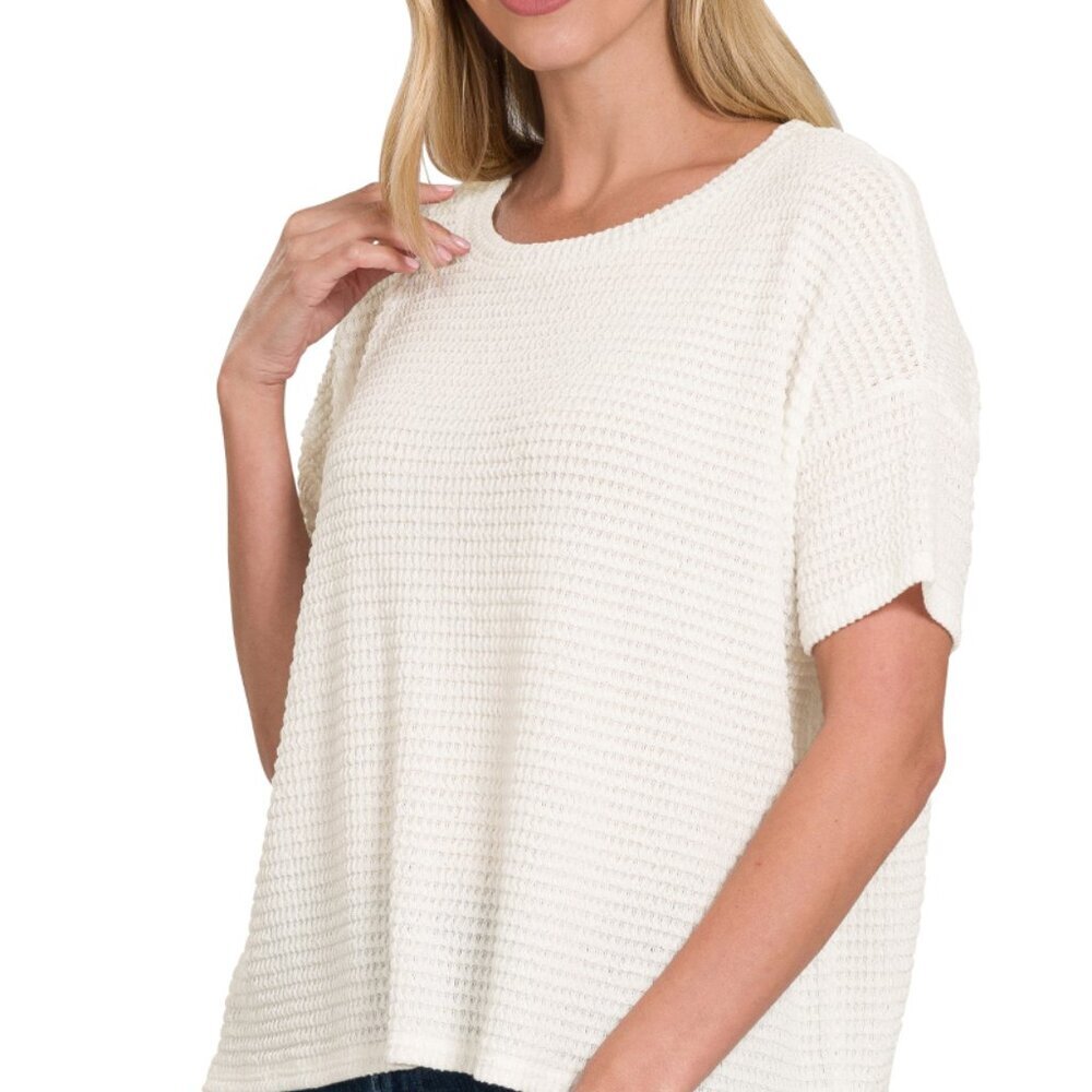16. Evelyn - short sleeve jacquard sweater